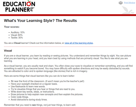 Learning Style Results